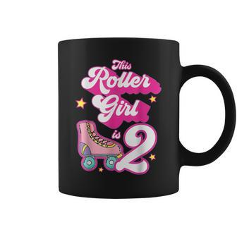 2 Year Old Birthday Skate Kids Roller Girl Skating 2Nd Bday Coffee Mug - Thegiftio UK