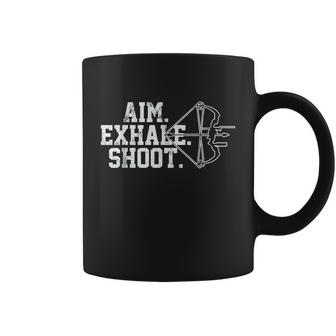 Archery Aim Exhale Shoot Bow Hunting Archer V2 Coffee Mug