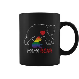 Vintage Rainbow Mama Bear Hugs Mom Mother Love Lgbt Pride Cute Gift Coffee Mug