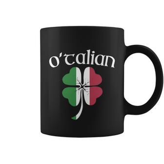Otalian Funny Italian Irish St Patricks Day Shamrock Flag Gift Coffee Mug