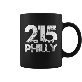 Philadelphia Philly 215 Area Code Distressed Gritty Graphic Design Printed Casual Daily Basic Coffee Mug