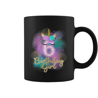 6Th Unicorn Birthday Girl Six Years Old Party Graphic Design Printed Casual Daily Basic Coffee Mug