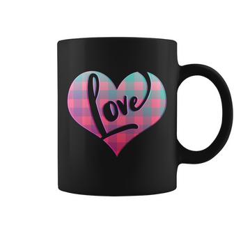 Buffalo Plaid Love Heart Valentines Day Graphic Design Printed Casual Daily Basic Coffee Mug