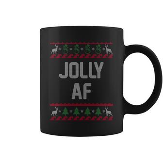 Funny Jolly Af Ugly Christmas Sweater Style Graphic Design Printed Casual Daily Basic Coffee Mug