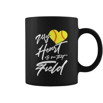 My Heart Is On That Field Baseball Funny Softball Mom Graphic Design Printed Casual Daily Basic Coffee Mug