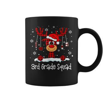 3Rd Grade Squad Plaid Reindeer Santa Hat Teacher Christmas Coffee Mug - Thegiftio UK
