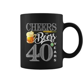 40Th Birthday Cheers And Beers To 40 Years Graphic Design Printed Casual Daily Basic Coffee Mug - Thegiftio UK