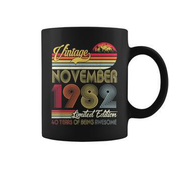 40Th Birthday Vintage November 1982 40Th Birthday Men Women Coffee Mug - Thegiftio UK