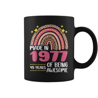 45 Years Old 45Th Birthday Born In 1977 Women Girls Floral Coffee Mug - Seseable