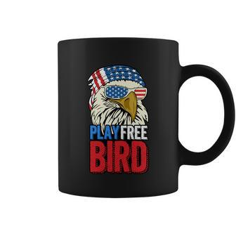 4Th Of July American Flag Bald Eagle Mullet Play Free Bird Gift Coffee Mug - Monsterry AU