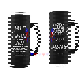 4Th Of July Birthday Gift Uncle Of The Little Firecracker Cool Gift Graphic Design Printed Casual Daily Basic Coffee Mug - Thegiftio