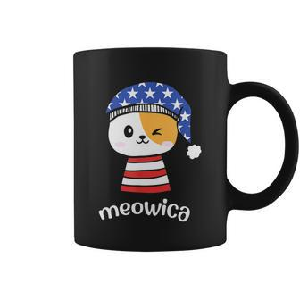 4Th Of July Cat Meowica Independence Day Patriot Usa Flag Coffee Mug - Monsterry UK