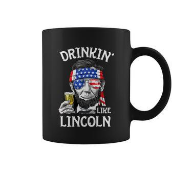 4Th Of July Drinking Like Lincoln Abraham Coffee Mug - Monsterry