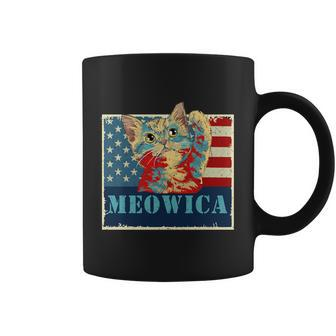 4Th Of July Meowica Cat Us Flag Cat Lover Coffee Mug - Monsterry CA