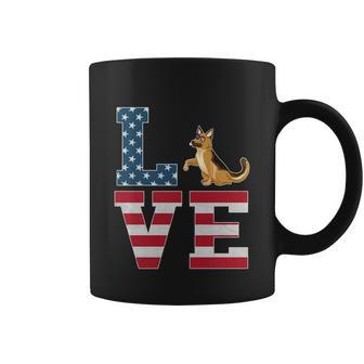 4Th Of July Patriotic Love German Shepherd Dog American Flag Gift Coffee Mug - Monsterry AU