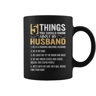 5 Things You Should Know About My Husband Funny List Design Coffee Mug - Thegiftio UK