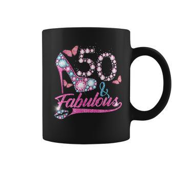50 Year Old Gifts 50 & Fabulous 50Th Birthday For Women Girl Coffee Mug - Thegiftio UK