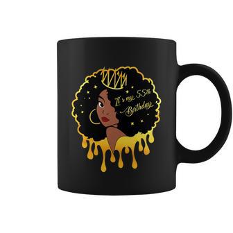 55 Years Old Black Melanin Women Girl Coffee Mug - Monsterry AU