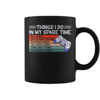 6 Things I Do In My Spare Time Video Games Girl Gaming Coffee Mug - Thegiftio UK