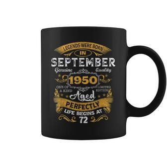 72 Years Old Gift Legends Born In September 1950 72Nd B-Day Coffee Mug - Thegiftio UK
