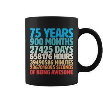 75 Years Of Being Awesome Birthday Time Breakdown Tshirt Coffee Mug - Monsterry UK