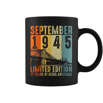 77Th Birthday Gifts Vintage September 1945 77 Years Old Coffee Mug - Thegiftio UK