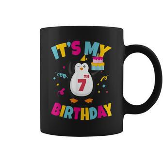 7Th Birthday 7 Years Old Penguin Birthday Coffee Mug - Seseable