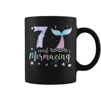 7Th Birthday Mermaid Mermazing 7 Years Old Bday Coffee Mug - Seseable