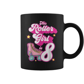 8 Year Old Birthday Skate Kids Roller Girl Skating 8Th Bday Coffee Mug - Thegiftio UK