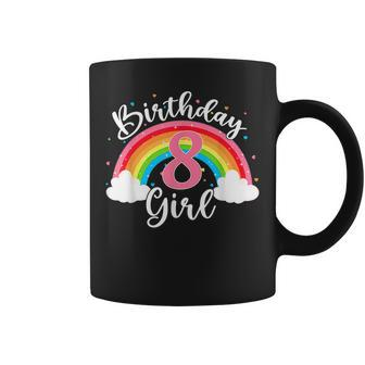 8 Years Old Birthday Girl Rainbow For Girls 8Th Birthday Coffee Mug - Thegiftio UK