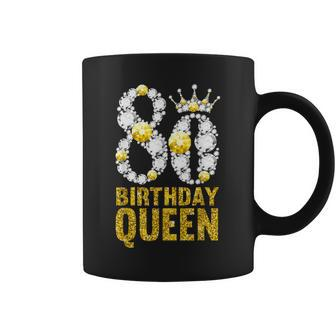 80 Year Old Gifts 80Th Birthday Queen Girl Diamond Crown Coffee Mug - Thegiftio UK