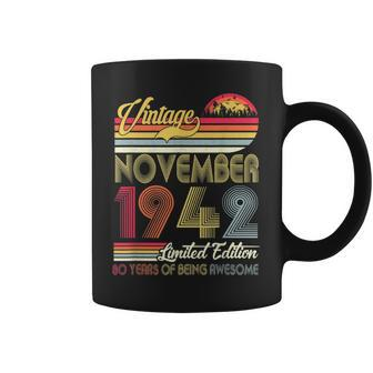 80Th Birthday Vintage November 1942 80Th Birthday Men Women Coffee Mug - Thegiftio UK