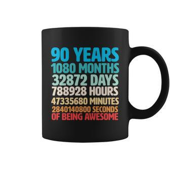 90 Years Of Being Awesome 90Th Birthday Time Breakdown Graphic Design Printed Casual Daily Basic Coffee Mug