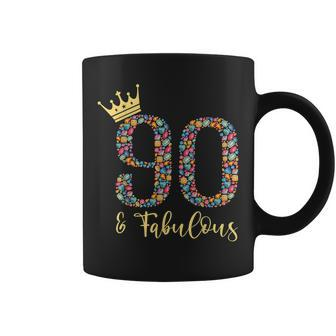 90 Years Old Gifts 90 & Fabulous Since 1932 90Th Birthday V2 Coffee Mug - Thegiftio UK