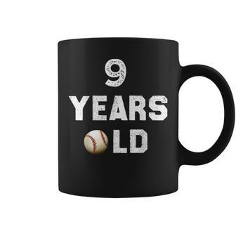 9Th Birthday Baseball Big Number Nine 9 Year Old Boy Girl V4 Coffee Mug - Thegiftio UK