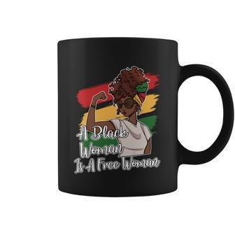 A Black Woman Is A Free Woman Gift African American Juneteenth Gift Coffee Mug - Monsterry DE