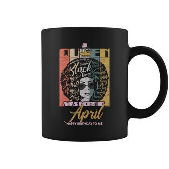 A Queen Was Born In April Graphic Design Printed Casual Daily Basic Coffee Mug - Thegiftio UK