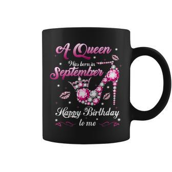 A Queen Was Born In September Happy Birthday To Me Diamond Coffee Mug - Thegiftio UK