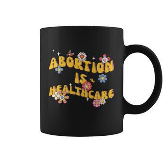 Abortion Is Healthcare Retro Floral Pro Choice Feminist Coffee Mug - Monsterry DE