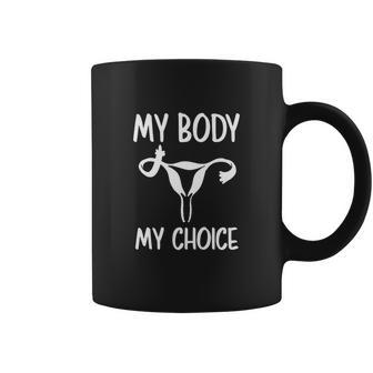 Abortion Rights My Body My Choice Uterus Middle Finger Coffee Mug - Monsterry DE