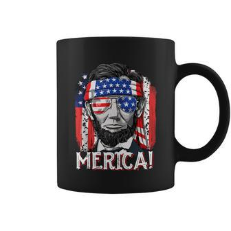Abraham Lincoln 4Th Of July Merica Men Women American Flag Coffee Mug - Monsterry