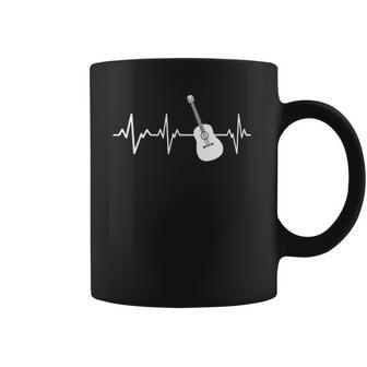 Acoustic Guitar Heartbeat Gift Instrument Guitarist Coffee Mug | Mazezy