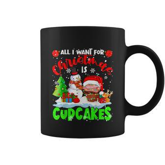 All I Want For Christmas Is Cupcakes Santa Cupcake Snowman Graphic Design Printed Casual Daily Basic Coffee Mug - Thegiftio UK