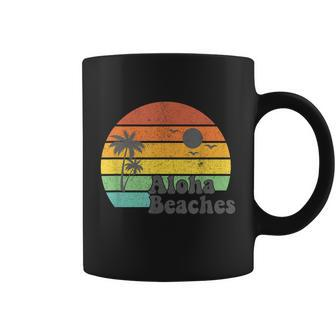 Aloha Beaches Retro Beach Vacation Summer Quote Women Coffee Mug - Thegiftio UK