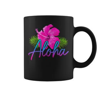Aloha Hawaiian Islands Hawaii Surf Hibiscus Flower Surfer Coffee Mug - Thegiftio UK