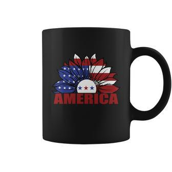 America Sunflower American Flag 4Th Of July Coffee Mug - Monsterry
