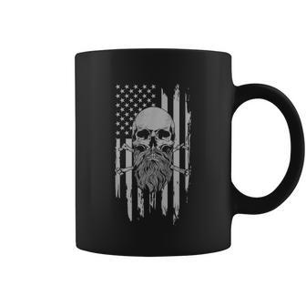 American Bearded Skull And Crossbones Flag Graphic Design Printed Casual Daily Basic Coffee Mug - Thegiftio UK
