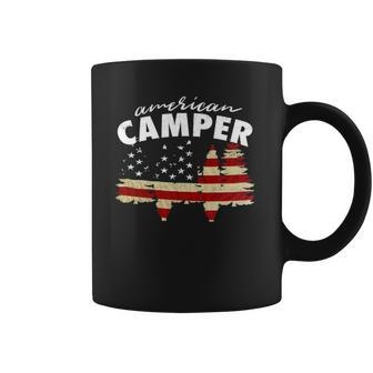 American Camper US Flag Patriotic Camping Coffee Mug | Mazezy