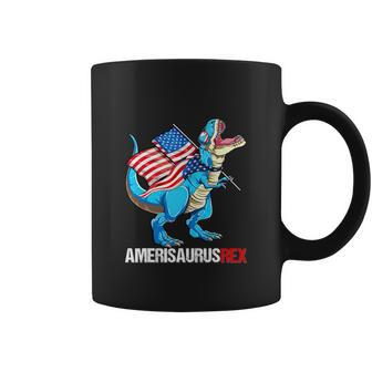 American Flag Funny 4Th Of July T Rex Dinosaur Coffee Mug - Monsterry UK