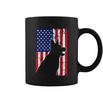 American Flag German Shepherd Dog Dad Mom Puppy Patriotic Gift Coffee Mug - Monsterry